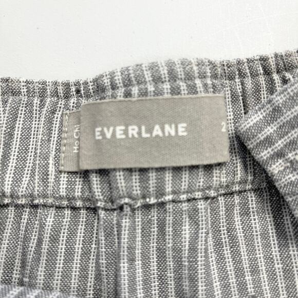 Everlane Womens Overalls 2 Blue Striped Linen Wide Leg Minimalist Boho Coastal - Picture 7 of 10